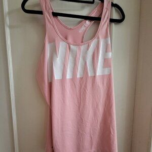 Nike Pro Training Tank Top Pink / White Graphic Logo - XL